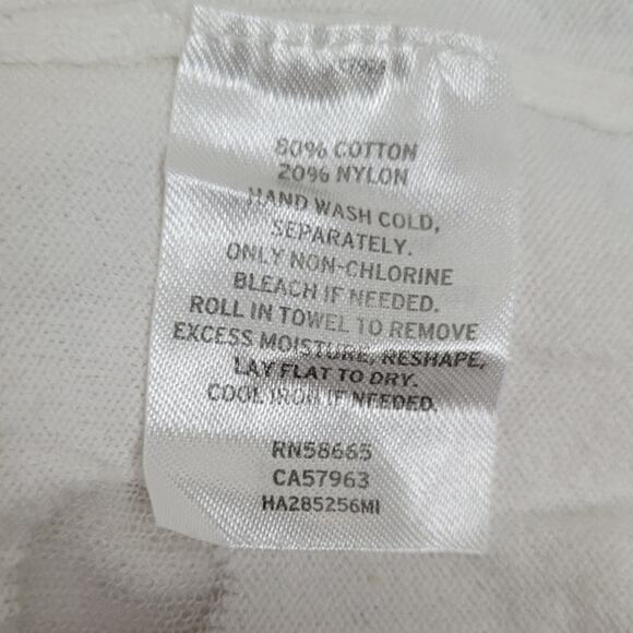 Halogen Women White Sheer Polka Dot Sweater L Mesh Swiss Dot Monochrome Layering - Picture 7 of 8